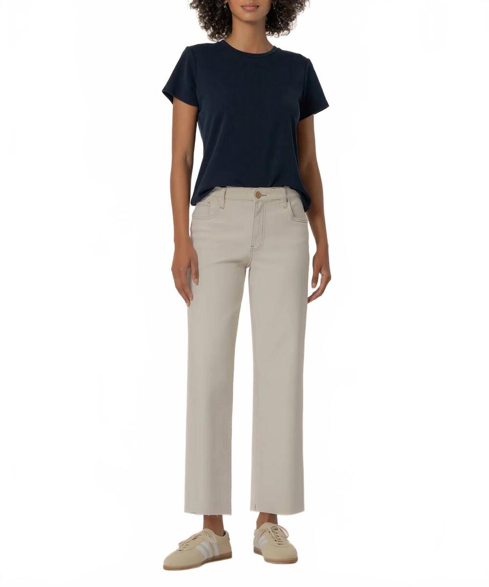NEW KUT FROM THE KLOTH charlotte high rise wide leg pants in ecru